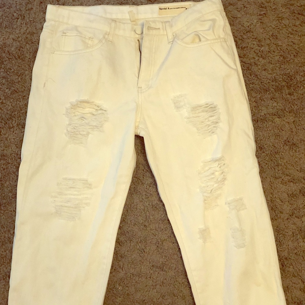 Ripped white jeans